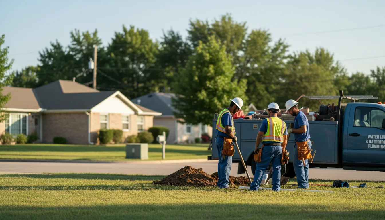 Residential water line and bathroom plumbing service in South Heights, PA